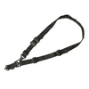 Black adjustable strap on a white background