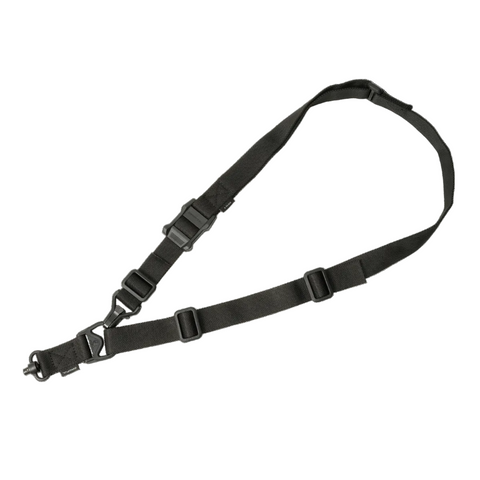 Black adjustable strap on a white background