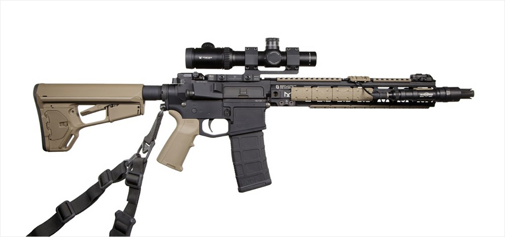 Rifles with scope on a white background
