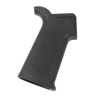 Black textured gun grip on a white background