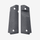 Two black textured gun grips on a white background
