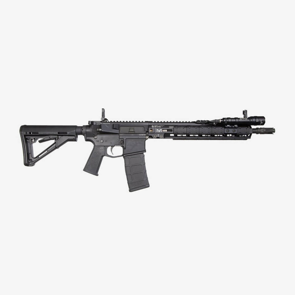 Black rifle on a white background