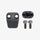 Two metal components with screws on a white background