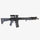 Black rifle with scope on a white background