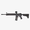 Black rifle with scope on a white background