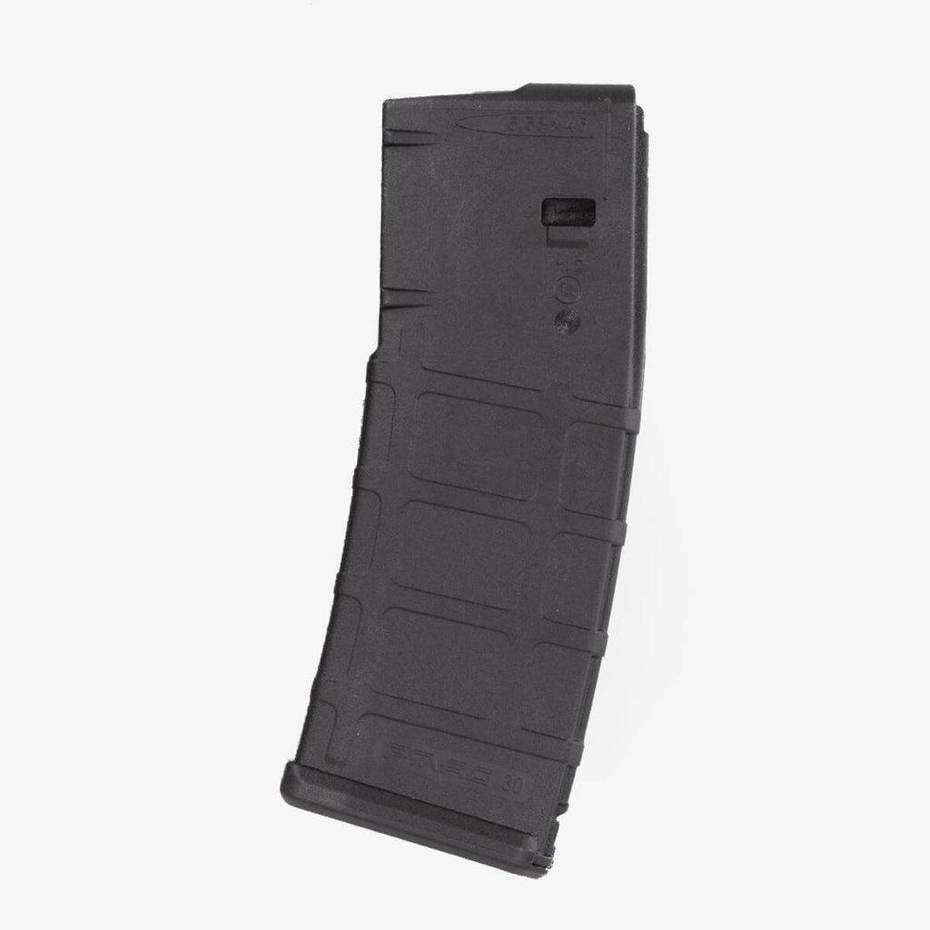 Black rifle magazine on a white background