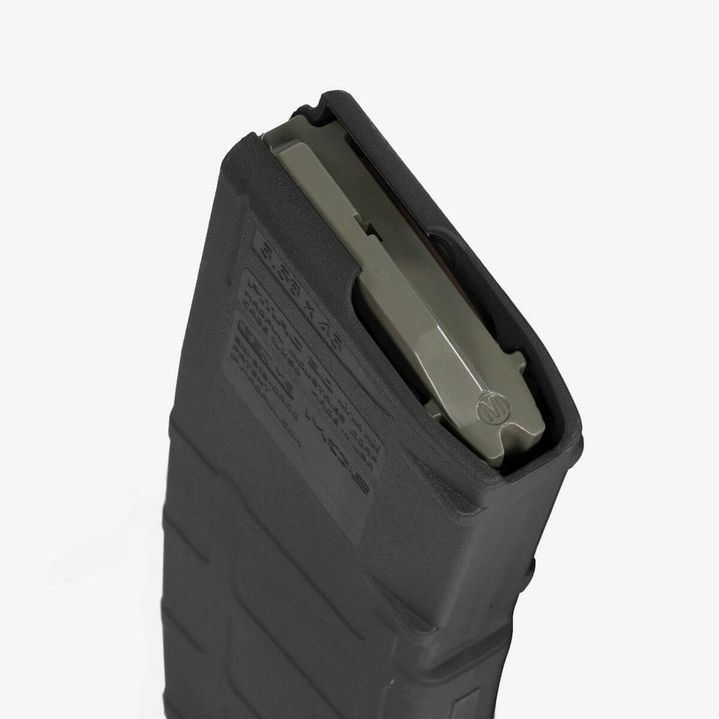 Black rifle magazine on a white background