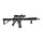 Black rifle with scope on a white background