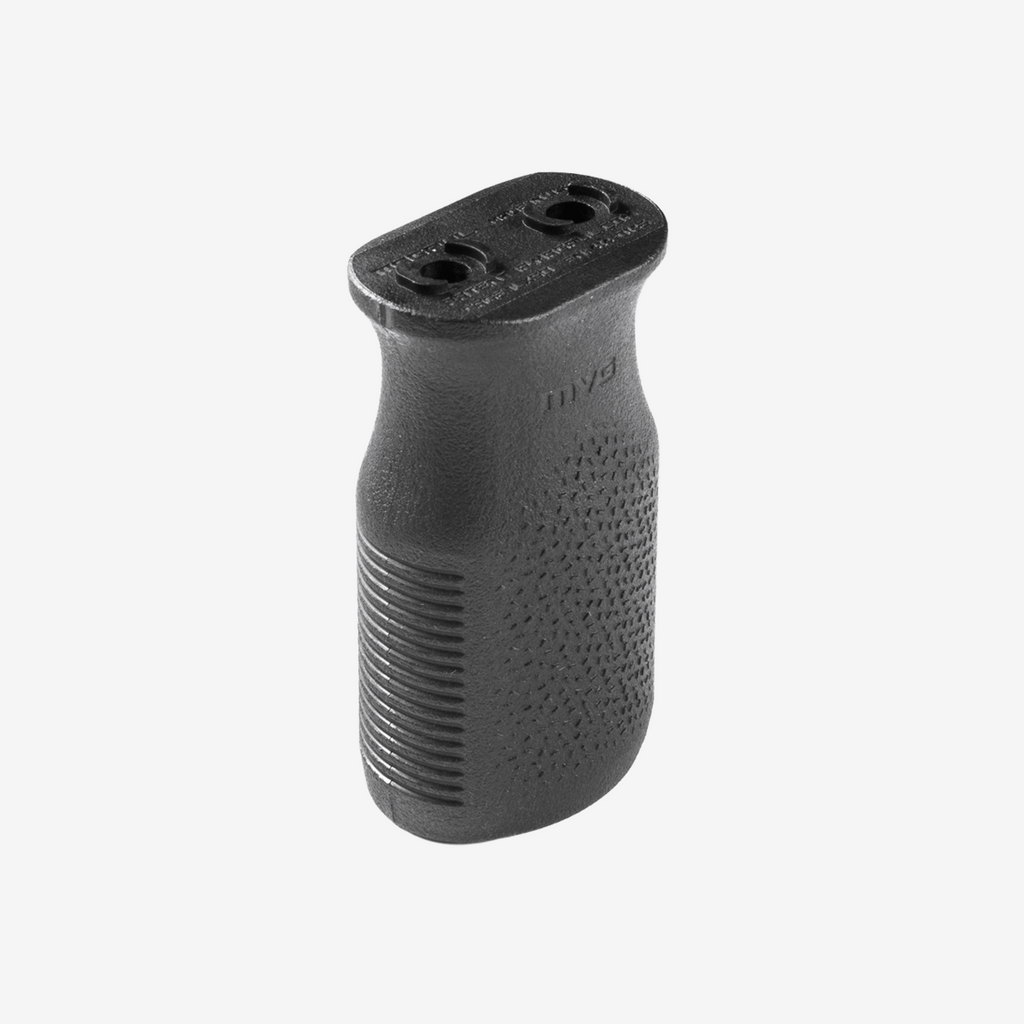 Black tactical grip on a white background