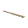 Long, narrow wooden shelf on a white background