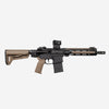 Rifle with a scope on a white background