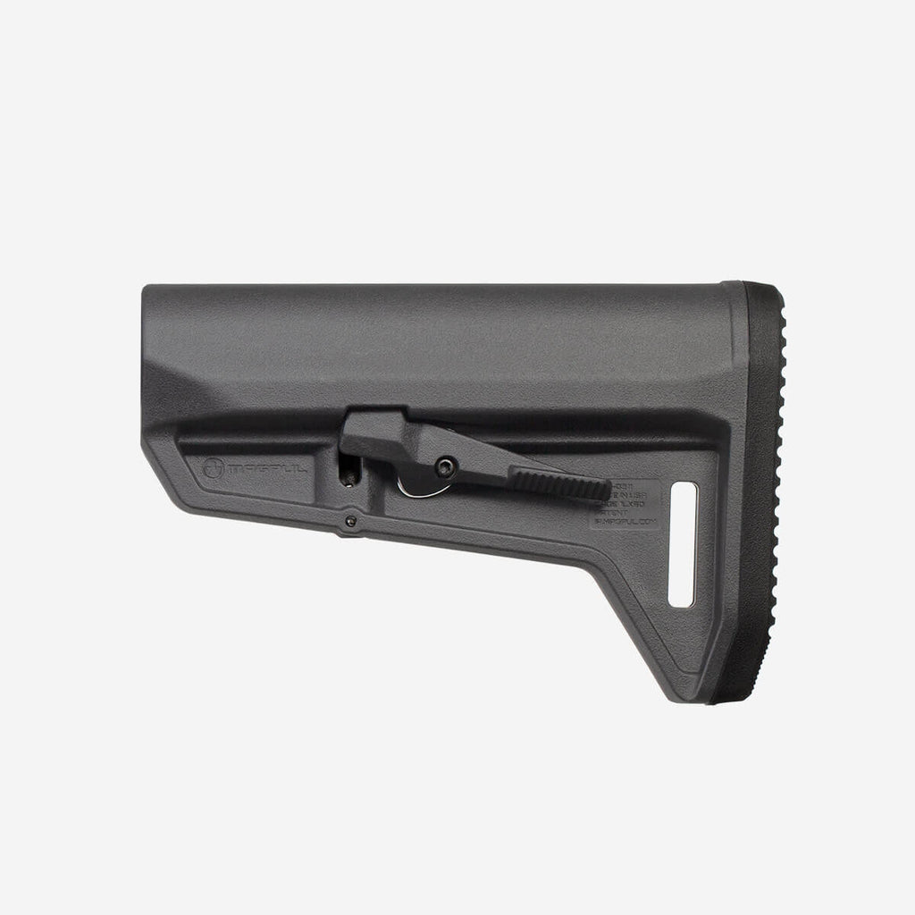 Black rifle stock on a white background