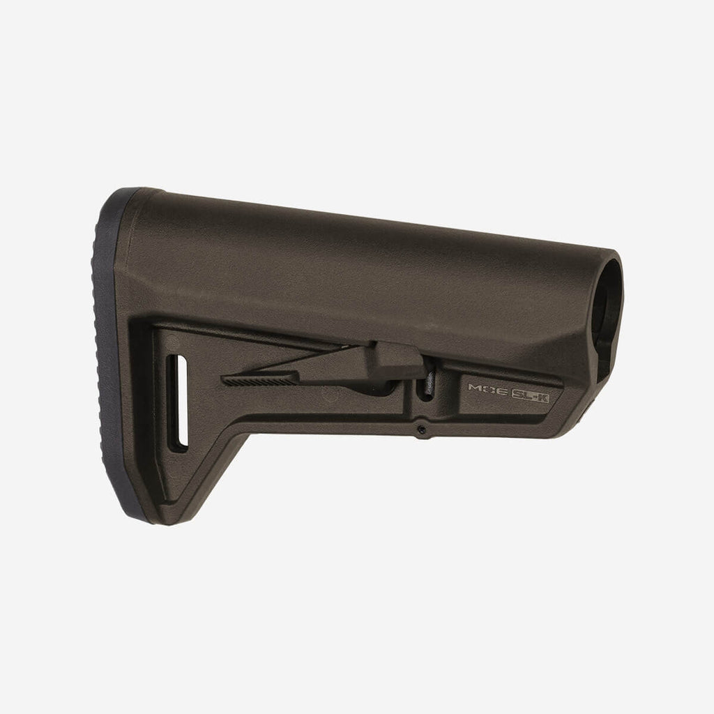 Black rifle stock on a white background