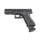 Black handgun with magazine on a white background