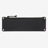 Black pouch with zipper on a white background