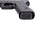 Close-up of a gun with a laser sight attachment on a white background