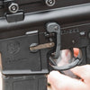 Close-up of a Ruger firearm with visible branding.