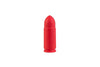 Red bullet-shaped object on a white background