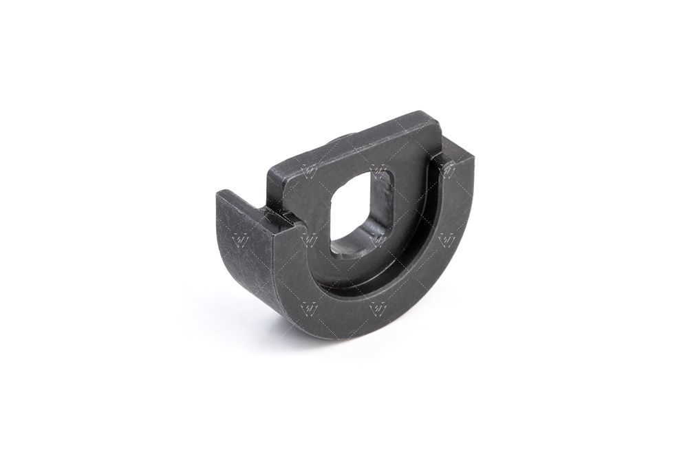 Black metal clip on a white background