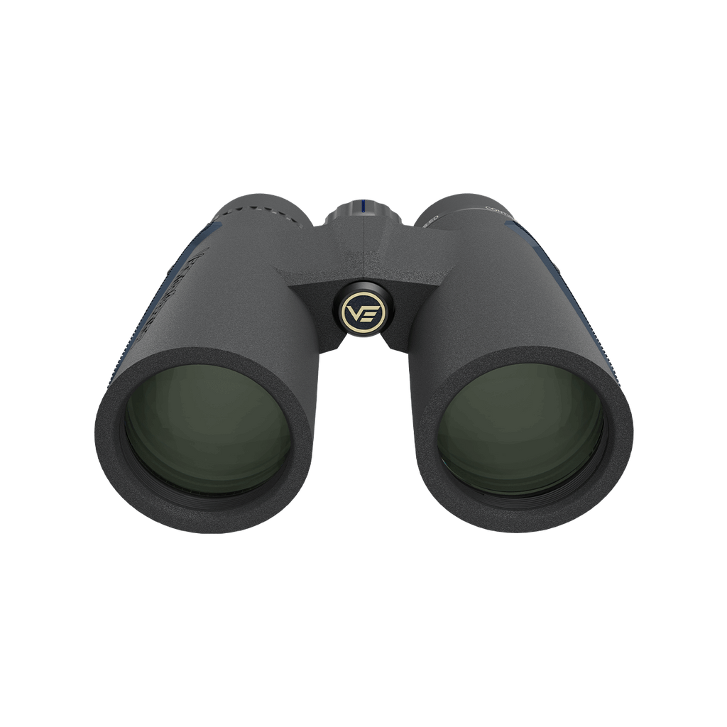 Binoculars with a brand logo on a white background