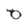 Black metal ring with a circular cutout and green accents on a white background