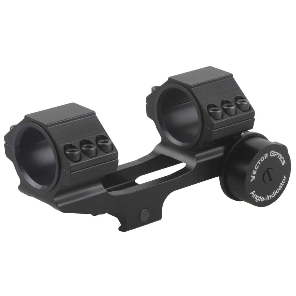 Black adjustable scope mount with 'Vector Optics' branding on a white background