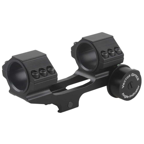 Black adjustable scope mount with 'Vector Optics' branding on a white background