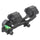 Black rifle scope with adjustable rings on a white background