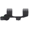 Black rifle scope mount on a white background