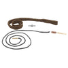 Rifle cleaning kit with a brush and rope on a white background