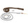 Rifle cleaning kit with a brush and rope on a white background