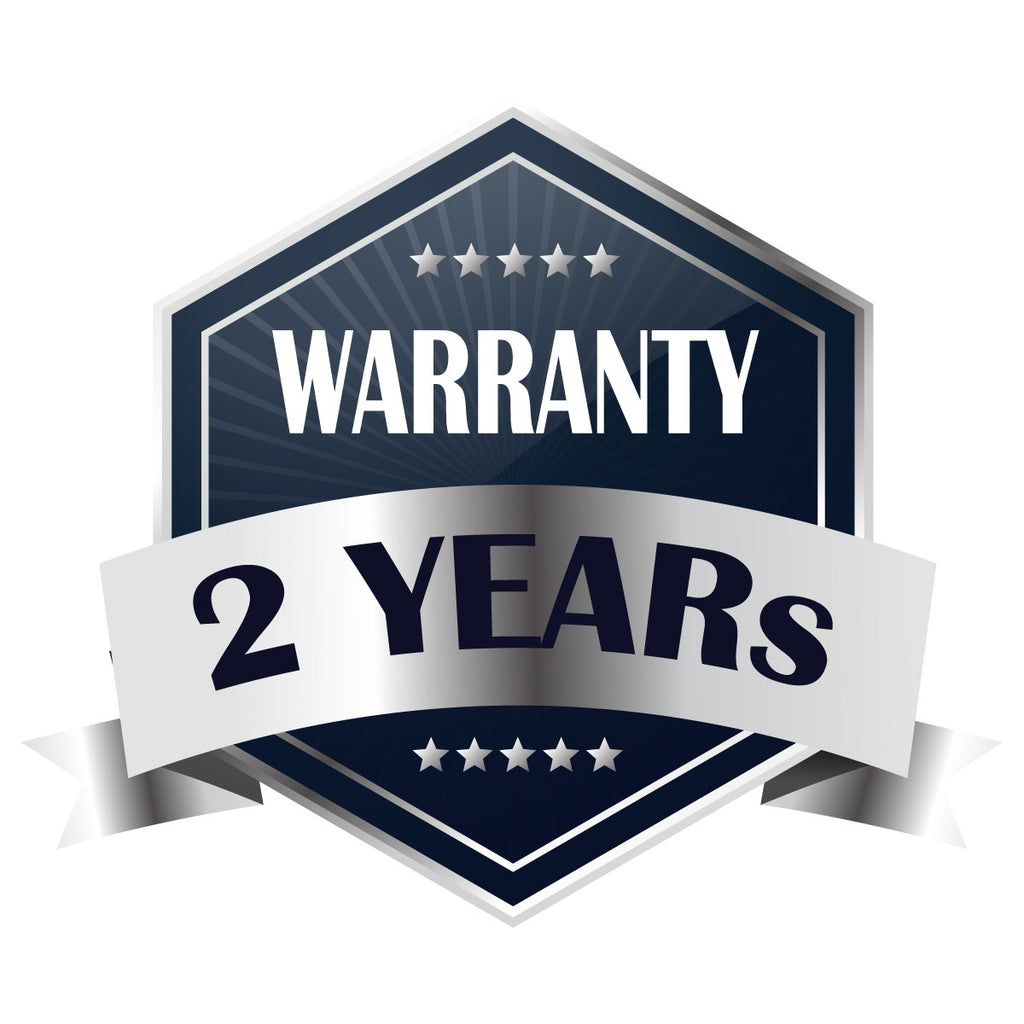 Warranty badge with '2 Years' text on a white background