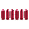 Six red metallic bullets with 'GUNPANY' branding on a white background