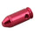 Red metal screw on a white background