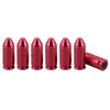 Red metal bullets on a white background
