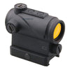 Black Vector Optics sight with yellow lens on a white background