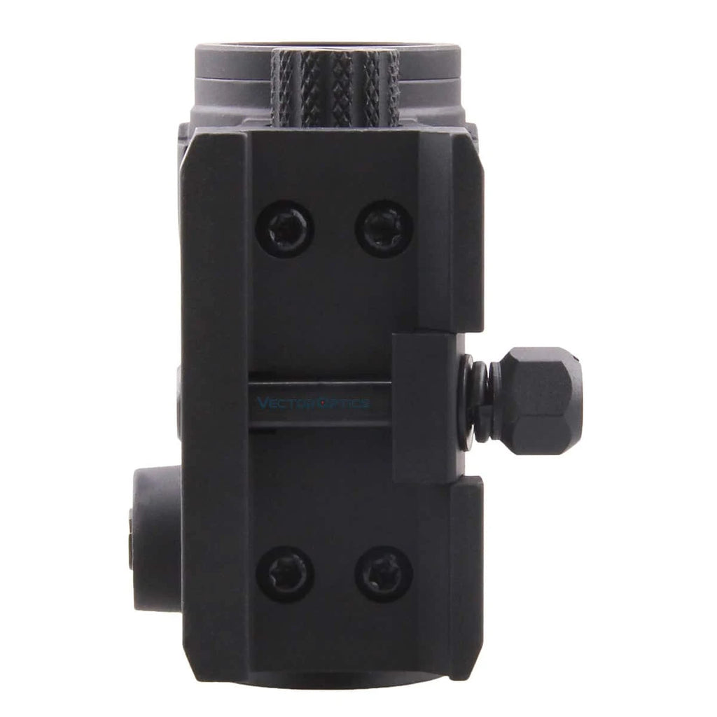 Black tactical rail mount on a white background