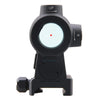 Red dot sight with adjustable features on a white background