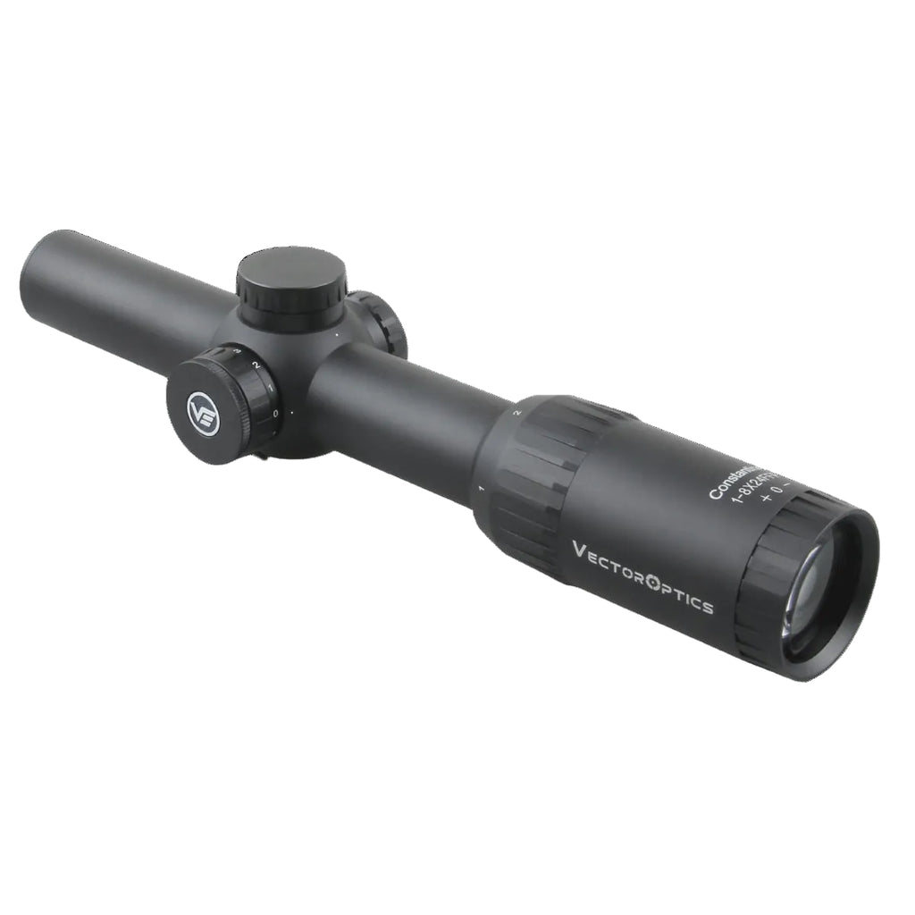 Vector Optics rifle scope on a white background