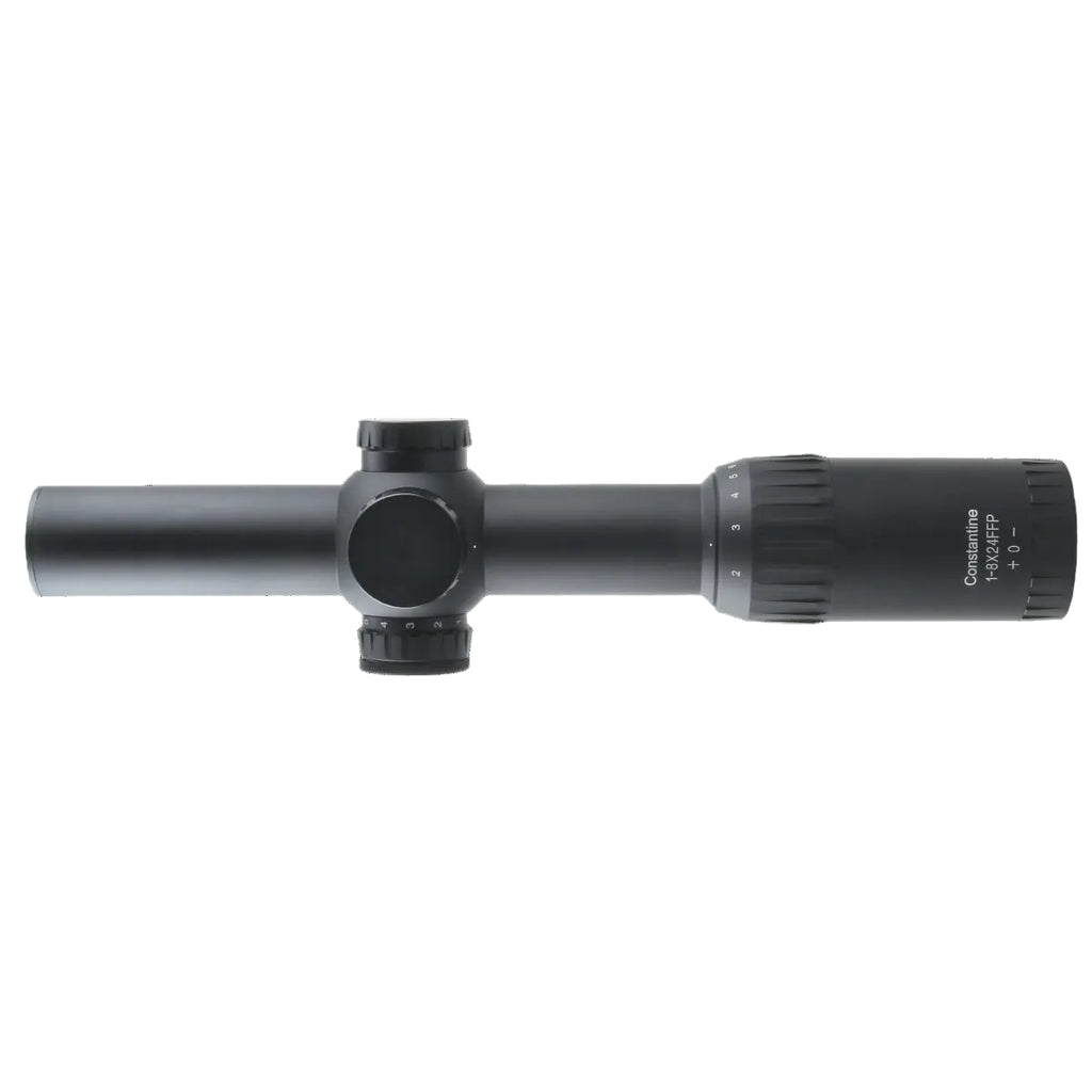 Black rifle scope on a white background