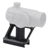White scope with black stand on a white background
