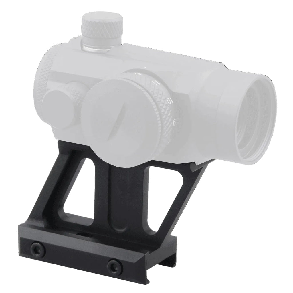 White scope with black stand on a white background