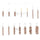 Collection of bronze brushes with different specifications labeled below on a white background.