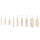 Set of 9 cotton mops with gauge measurements on a white background