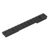Black plastic rail on a white background