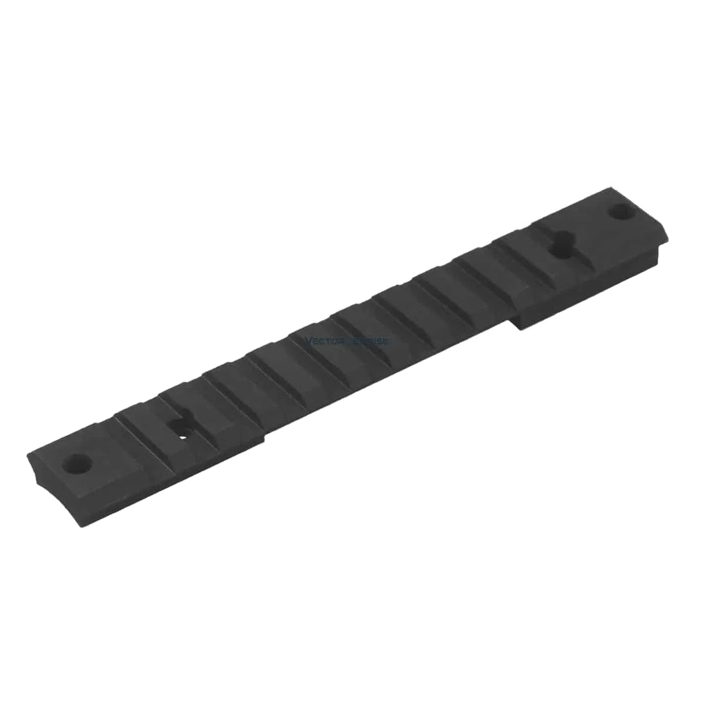 Black plastic rail on a white background