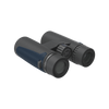 Black binoculars with blue accents on a white background