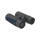 Black binoculars with blue accents on a white background
