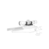 Line drawing of a rifle with a scope on a white background