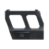 Black metal bracket with two rectangular openings on a white background